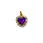 AURA HEART GOLD & PURPLE CHARM 2,5CM