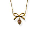 PINKY BOW NECKLACE
