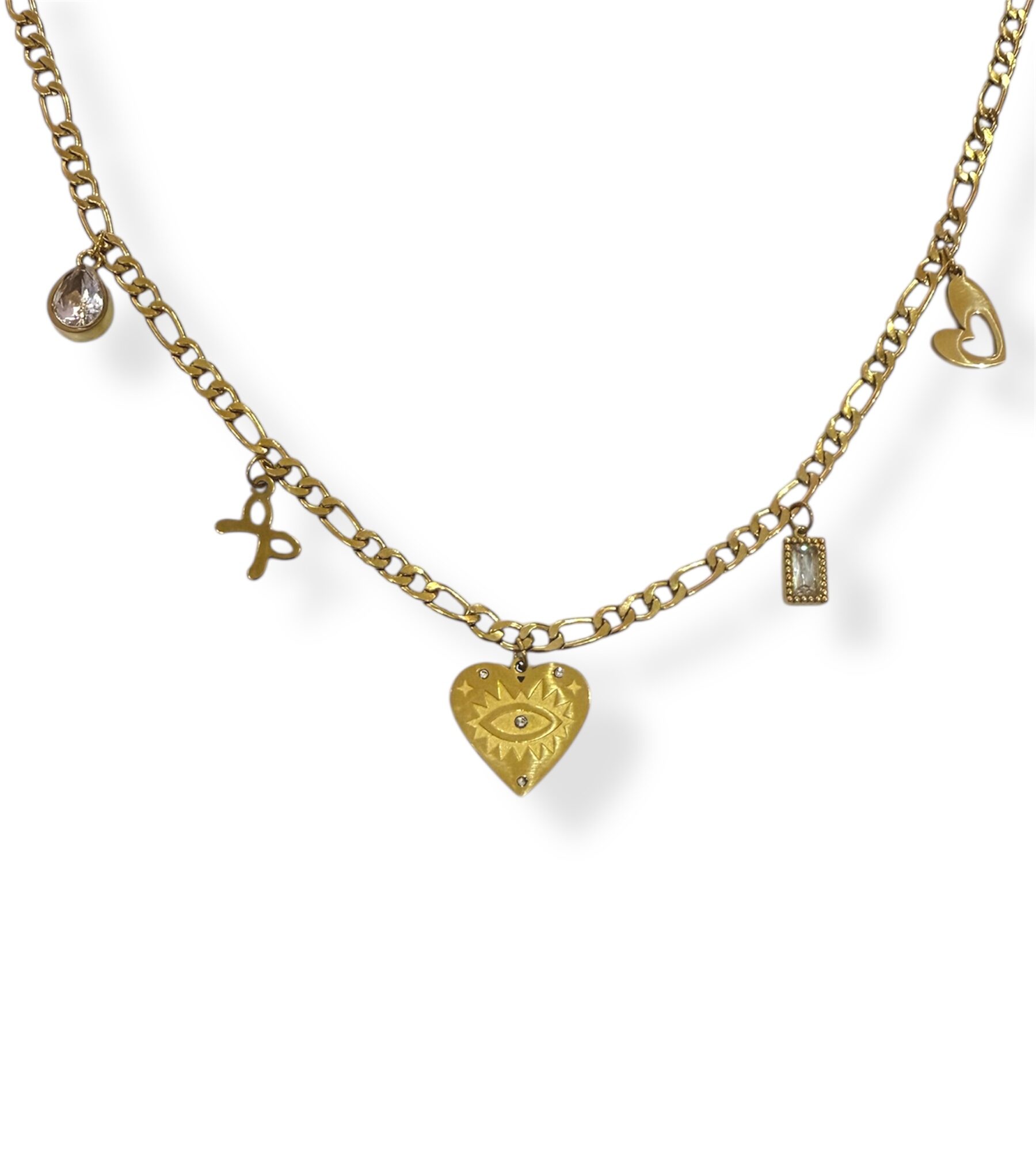 Photoroom_20251023_163120 EYE HEART GOLD CHARM NECKLACE - Image 1