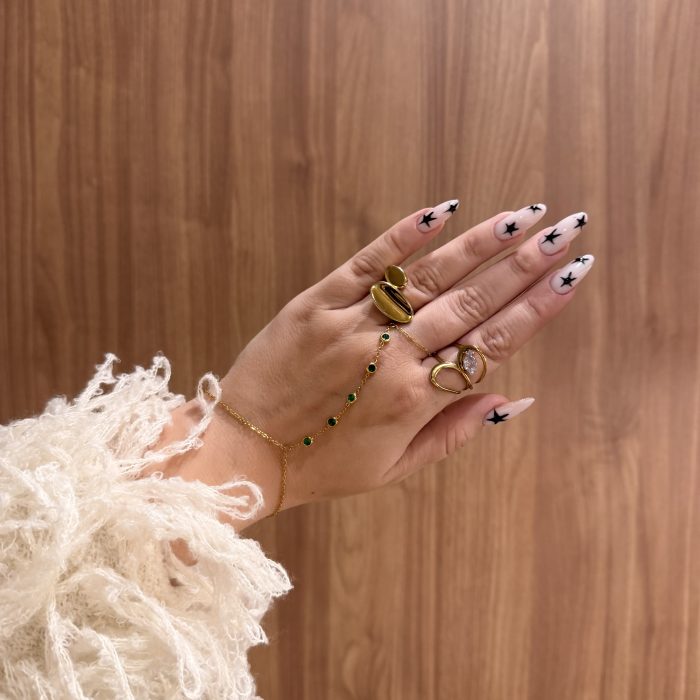 CRYSTALY GREEN RING BRACELET