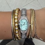 SILVER&AQUA EMERALD WATCH