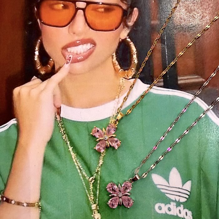 PINK ARTEMYS CROSS NECKLACE