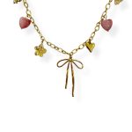 PINKY BOW CHARM  NECKLACE