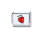 SILVER STRAWBERRY ITALIAN CHARM