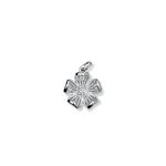 BUBBLE FLOWER SILVER CHARM 3CM