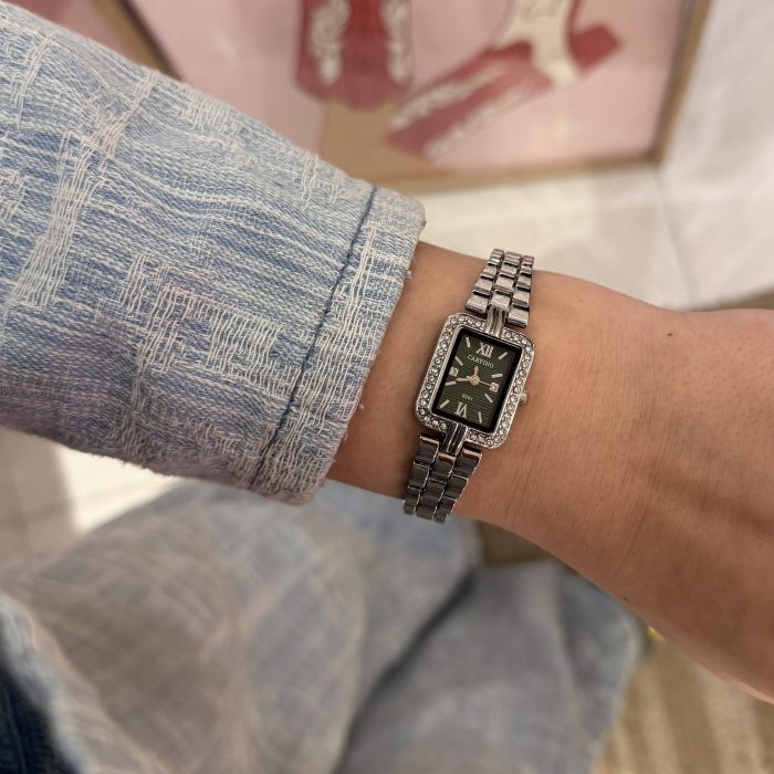 DOLLY SILVER&GREEN WATCH