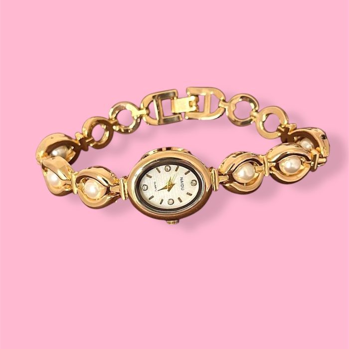 CLASSY PEARL GOLD WATCH