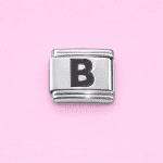 B SILVER ITALIAN CHARM