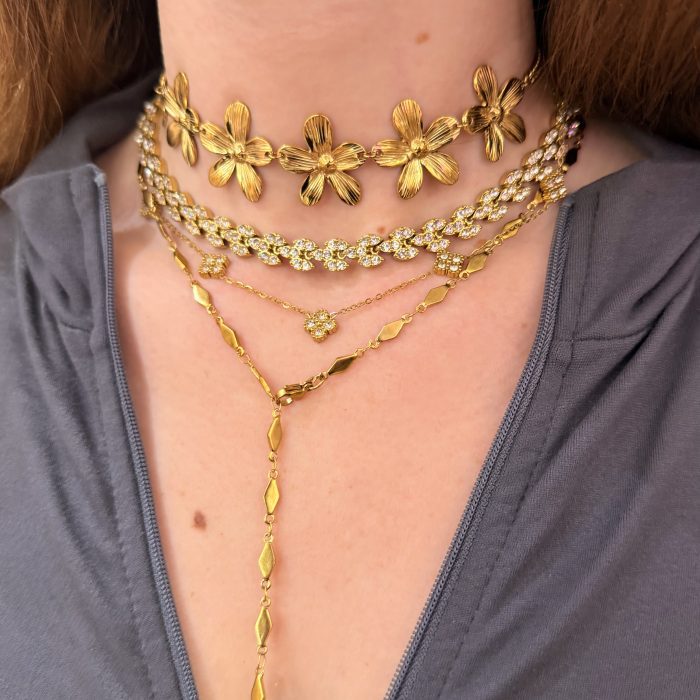 FLOWERS CHOKER NECKLACE