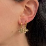 SPARKLE CROSSES HOOPS EARRINGS