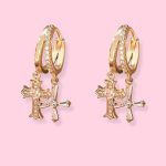 GIRLY HOOPS CROSSES EARRINGS