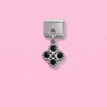 CROSS SILVER&BLACK ITALIAN CHARM