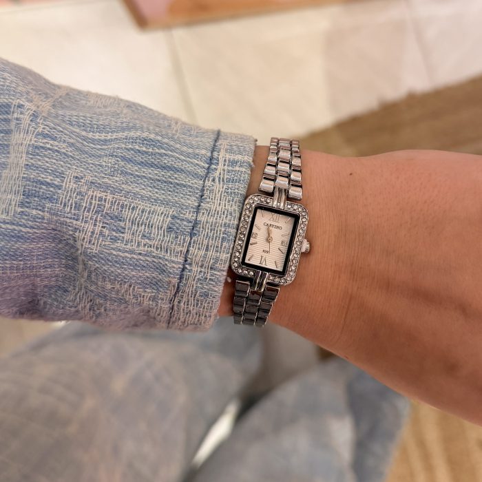 DOLLY SILVER&WHITE WATCH