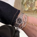 AURORA LUXE SILVER&BLACK WATCH