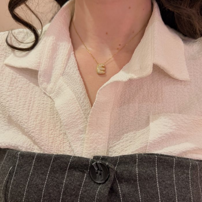 MINI GOLD MONOGRAM NECKLACE